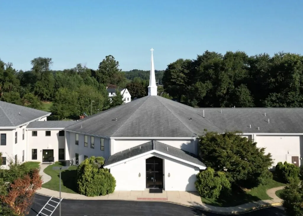The exterior of Wilmington Community Evangelical Church in Hockessin, DE